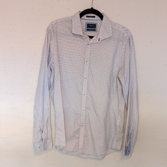 Sfera Other - White, Navy And Magenta Micropattern Button Down - From Mexico City!